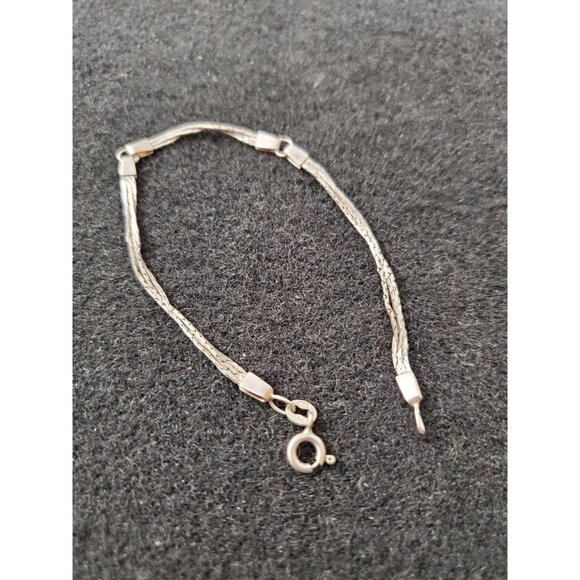 Silver 925 Chain bracelet-Twist Rope Dainty Snake Chain- Herringbone bracelet - Picture 2 of 10